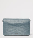 Aspinal of London snakeskin-embossed leather Eliza clutch bag, UK version