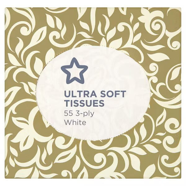 Superdrug facial tissue cube neutral swirls 50 sheets (British brand)