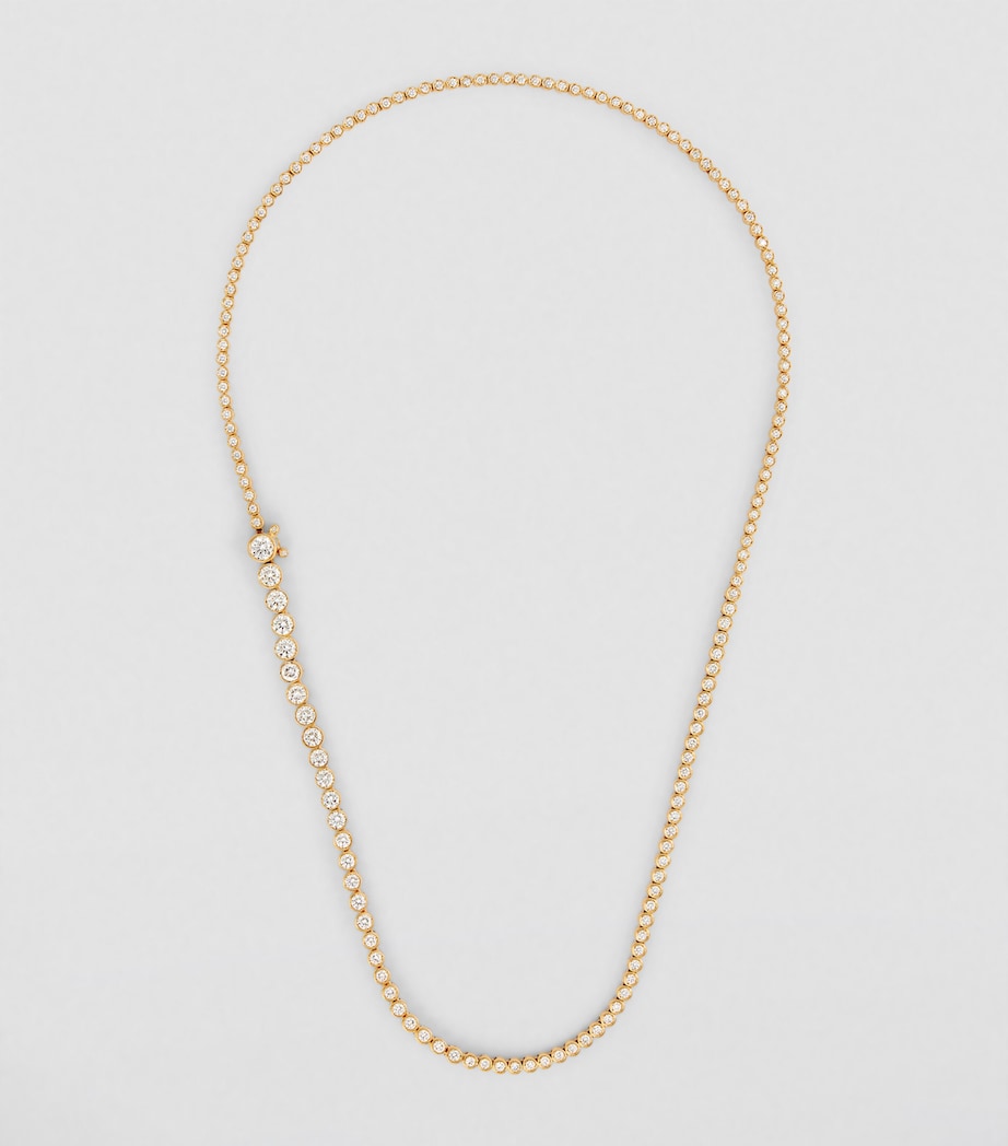 Sophie Bille Brahe yellow gold diamond tennis necklace, UK version