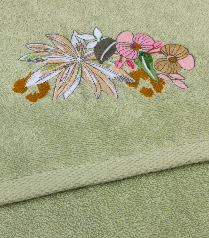Yves Delorme Embroidered Orchidee hand towel 55cm x 100cm (British brand)