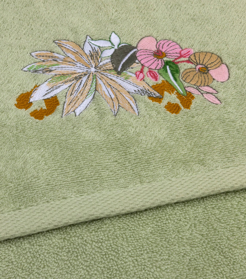 Yves Delorme Embroidered Orchidee hand towel 55cm x 100cm (British brand)