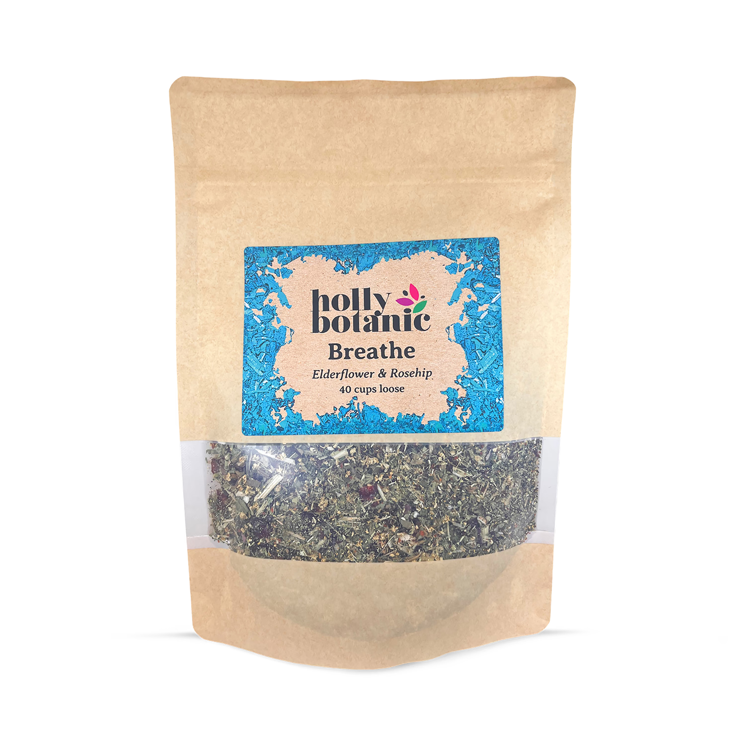 Holly Botanic Breathe Tisane Elderflower Rosehip 40 Cup Loose, imported from the UK