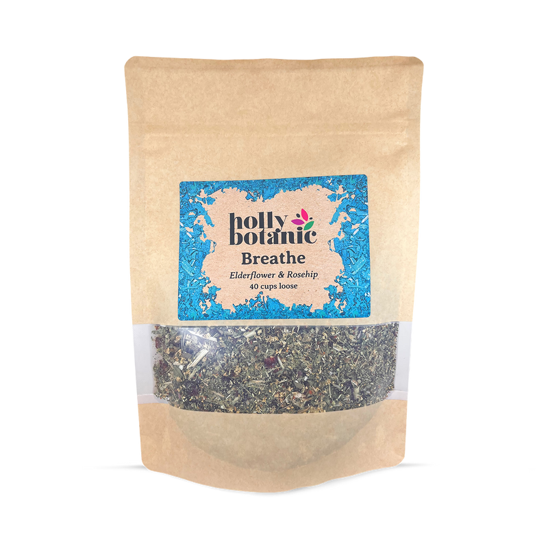 Holly Botanic Breathe Tisane Elderflower Rosehip 40 Cup Loose, imported from the UK