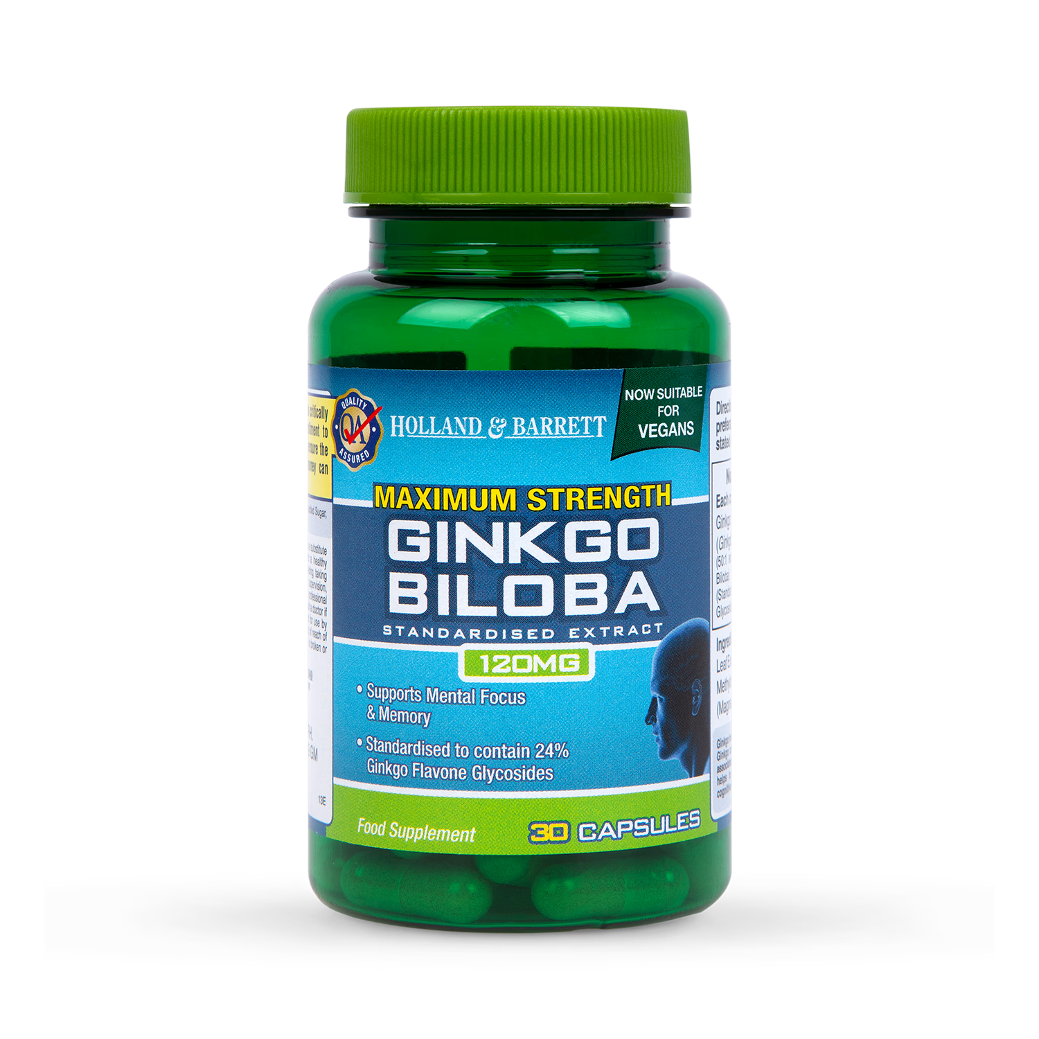 Holland & Barrett Ginkgo Biloba 120mg 30 capsules, UK version