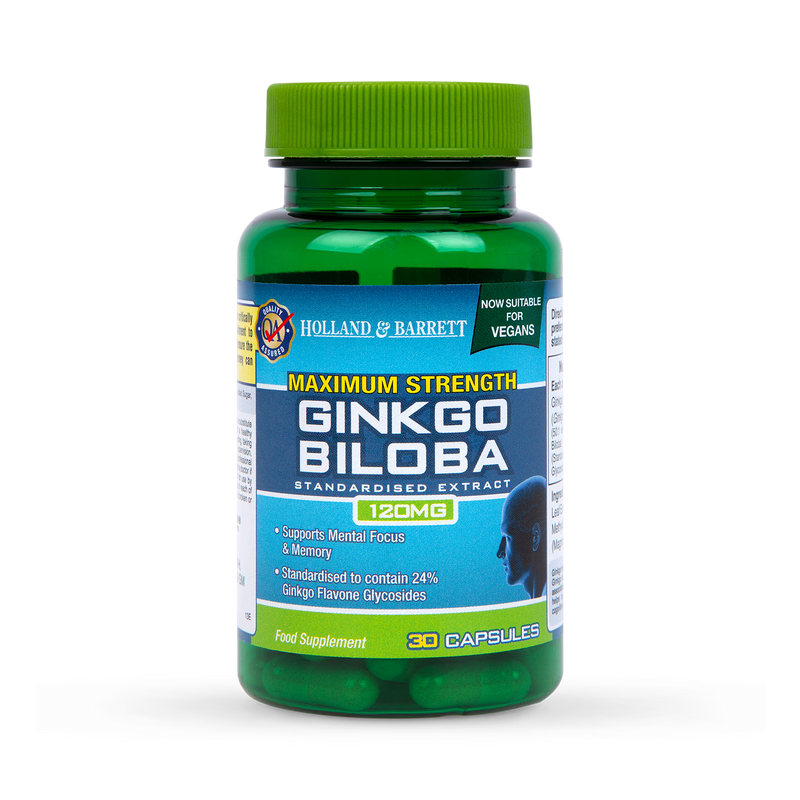 Holland & Barrett Ginkgo Biloba 120mg 30 capsules, UK version