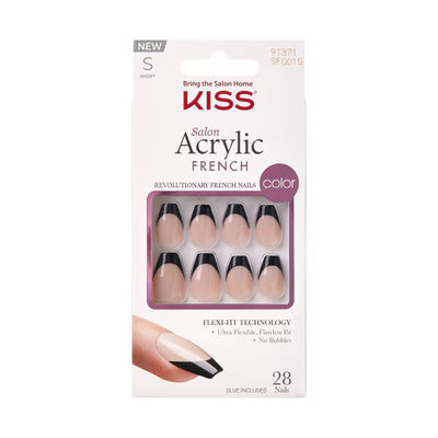 DNR Kiss Französische Acrylnägel Flammen-Stil 28-teiliges Set