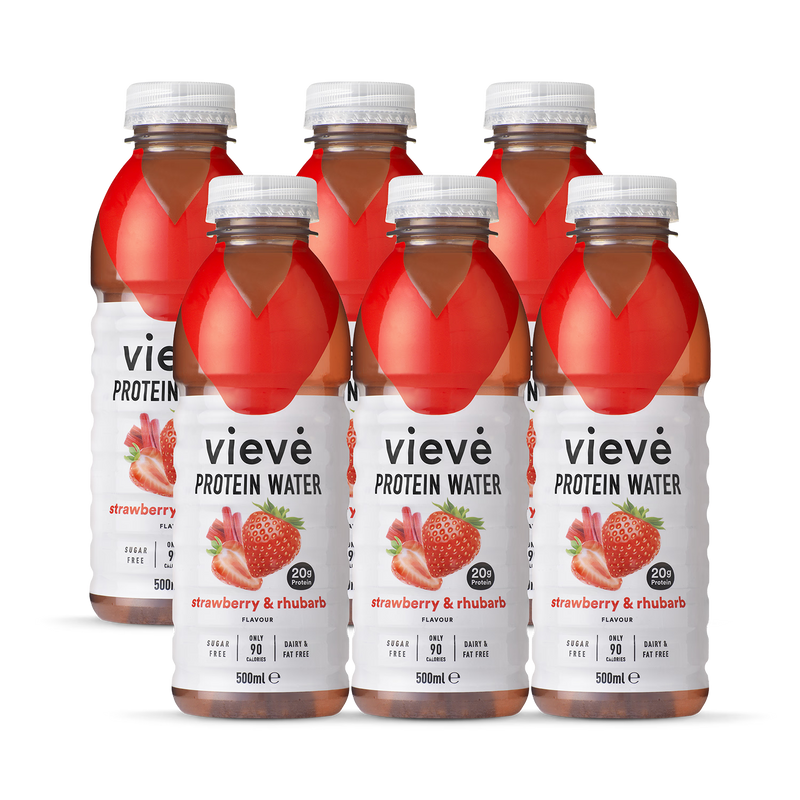 Vieve strawberry & rhubarb protein water 6x500ml, imported from the UK