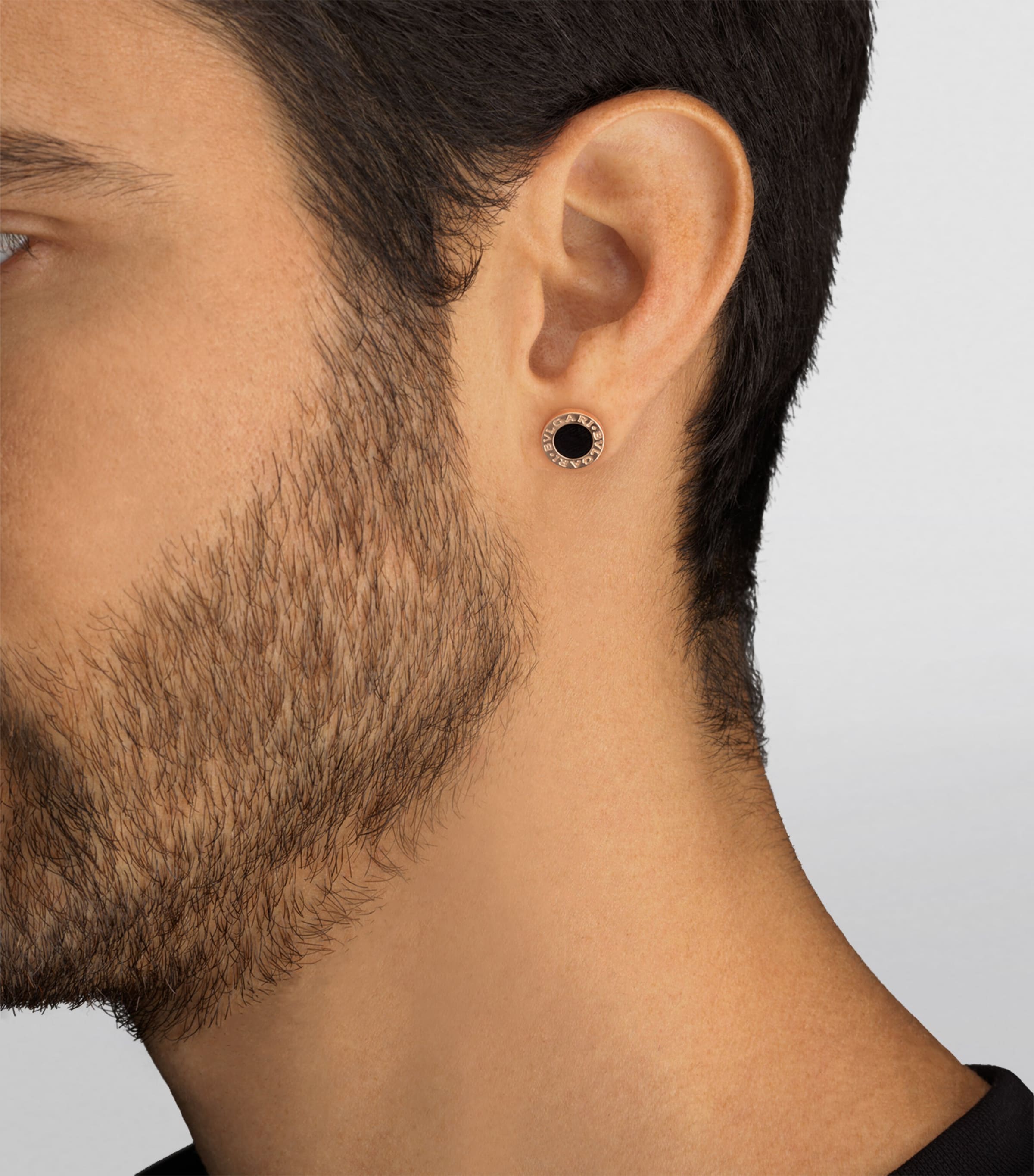 Bvlgari rose gold and onyx single stud earring - British product
