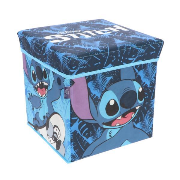 Disney Stitch blue storage cube toy box stool 30cm (British brand)