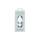 Clarity glass butt plug Utopian Bud 3.5 inches, imported from the UK