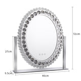 Livingandhome Crystal LED Vanity Mirror 46cm x 51cm, imported from the UK