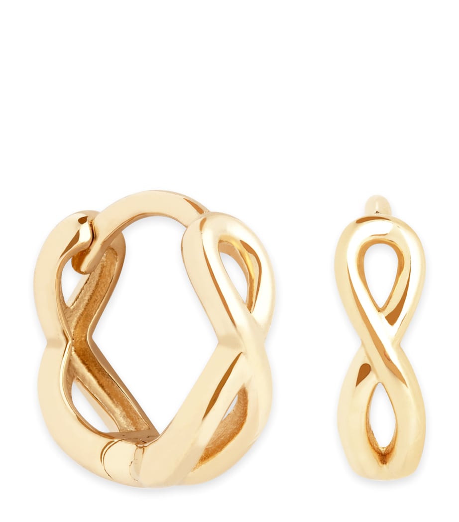 Astrid & Miyu Infinity huggie earrings yellow gold, UK version