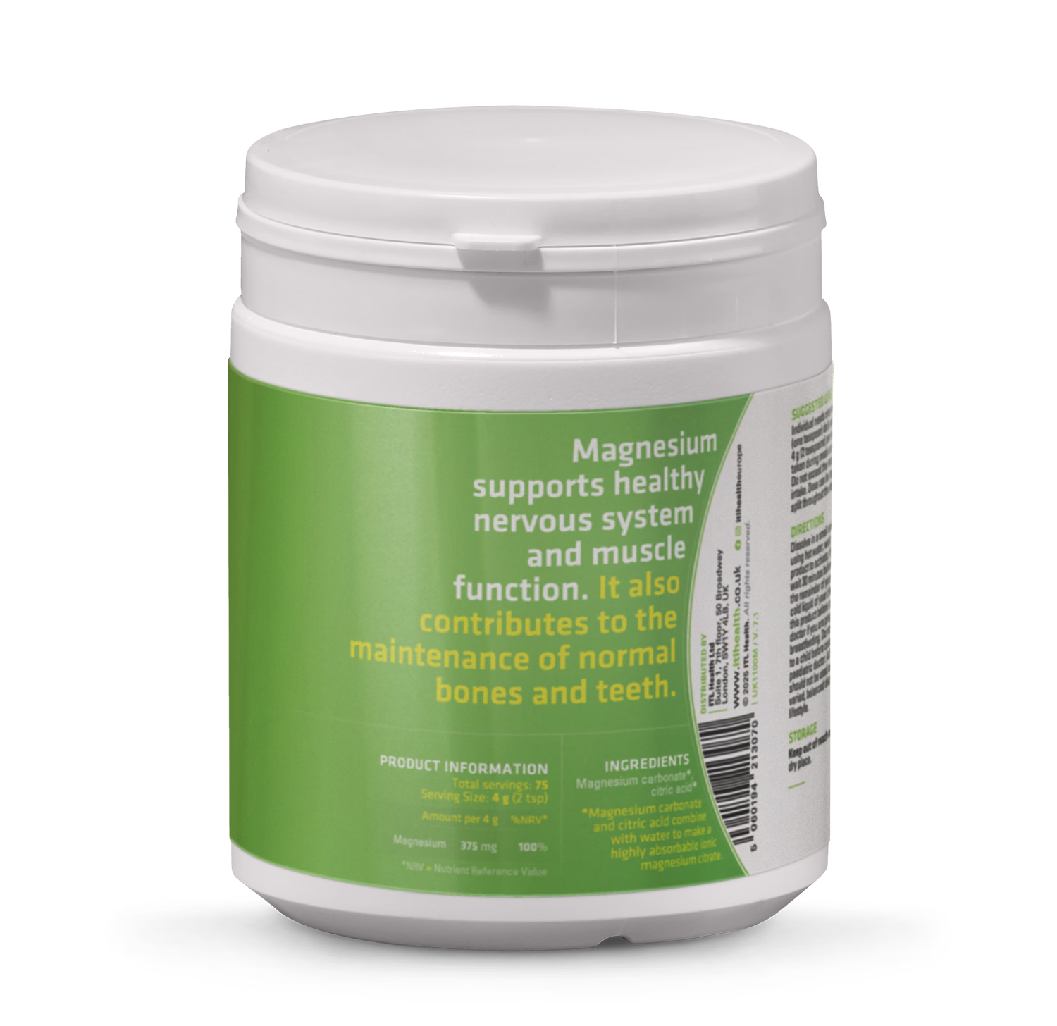 Mag365 magnesium powder unflavoured 300g (British brand)
