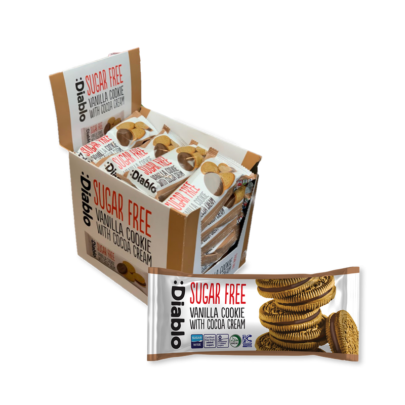 Diablo sugar-free vanilla sandwich cookies 44g pack (British brand)