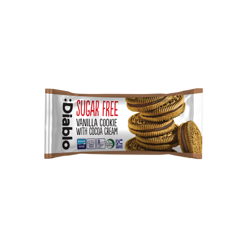 Diablo sugar-free vanilla sandwich cookies 44g pack (British brand)