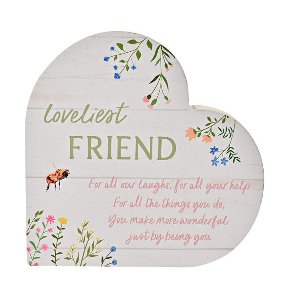 The Cottage Garden Floral Heart Mantel Plaque 'Friend' GOODS Superdrug   