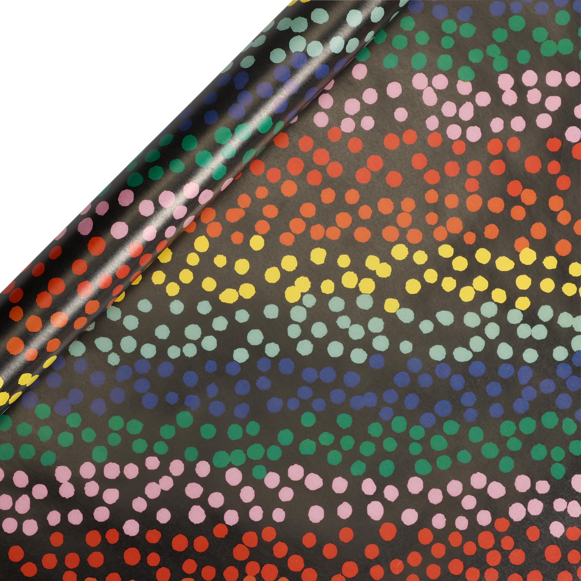 Sainsbury's Black & Multi Spots Birthday Gift Wrap Wrapping Paper 4M GOODS Sainsburys   