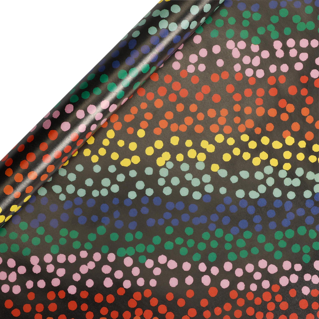 Sainsbury's Black & Multi Spots Birthday Gift Wrap Wrapping Paper 4M