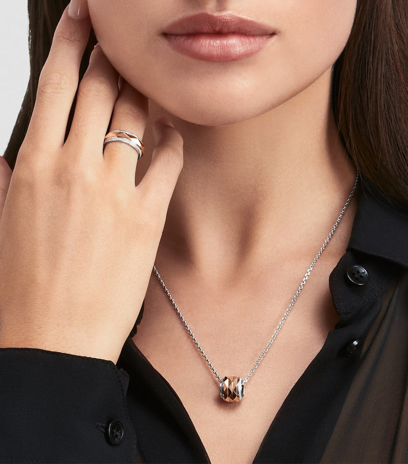 Graff rose gold and white gold diamond pendant necklace - (British brand)