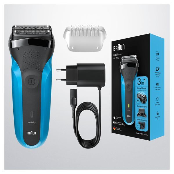 Braun Series 3 310BT Electric Wet&Dry Shaver, Black/Blue