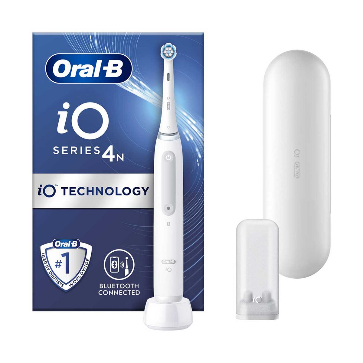 Oral-B iO4 Electric Toothbrush - White (+Travel Case) Dental Boots   