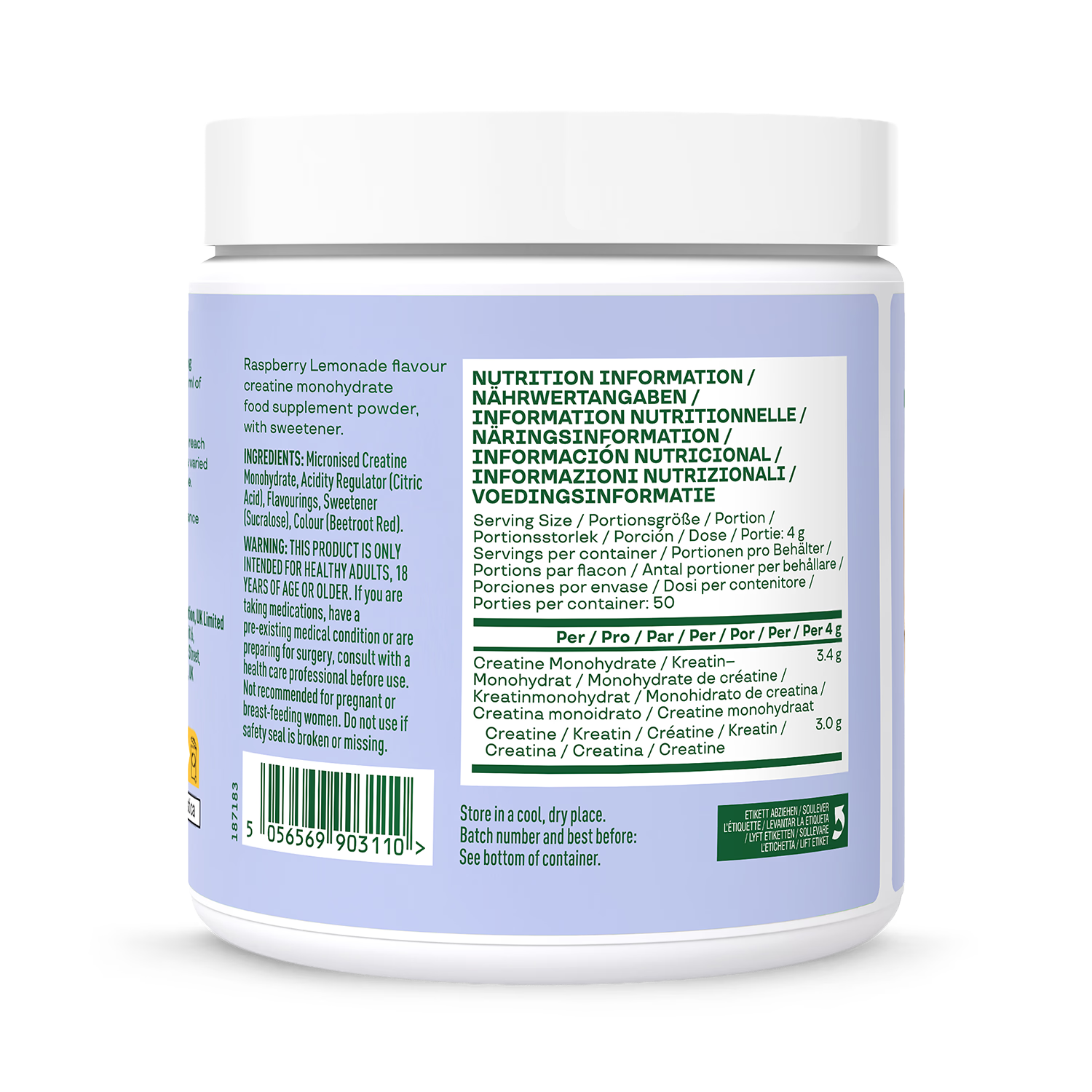 Bloom Raspberry Lemon creatine 203g, imported from the UK