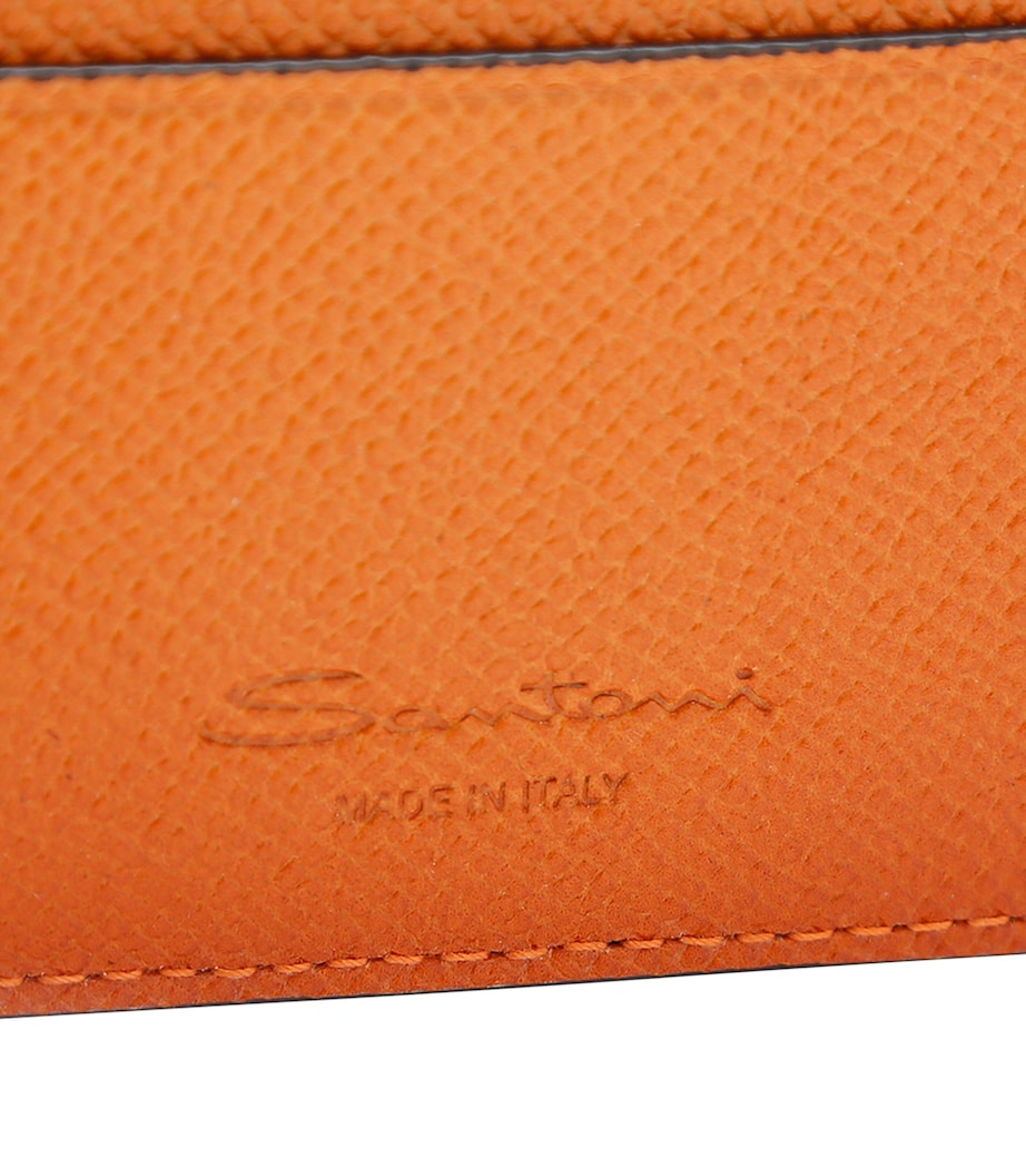 Santoni leather card holder with four slots, imported from the UK
