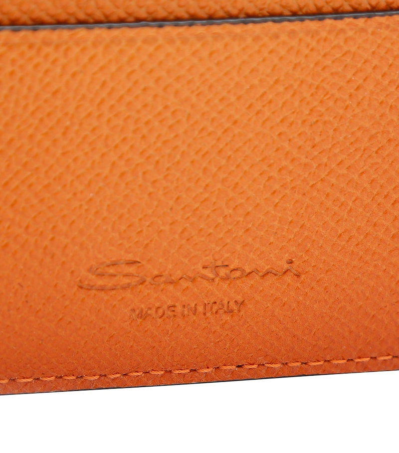 Santoni leather card holder with four slots, imported from the UK