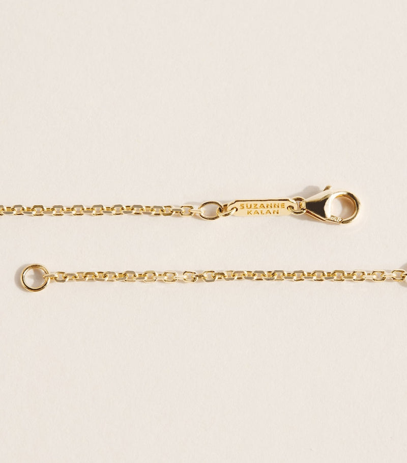 Suzanne Kalan yellow gold diamond dog tag pendant necklace, UK version