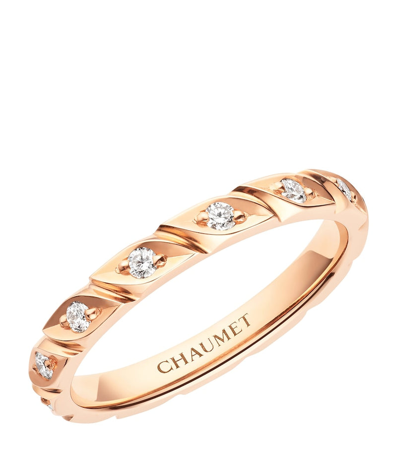 Chaumet Torsade wedding band rose gold diamond - British product