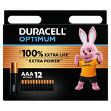 Duracell Optimum Alkaline AAA Batteries, pack of 12 General Household ASDA   