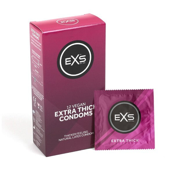 EXS extra thick condoms 12 pack, imported from the UK