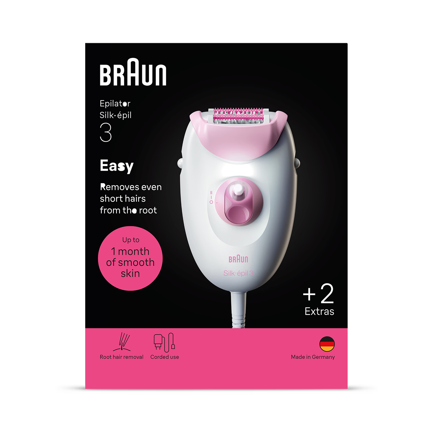 Braun Silk·épil 3 epilator pink - British product