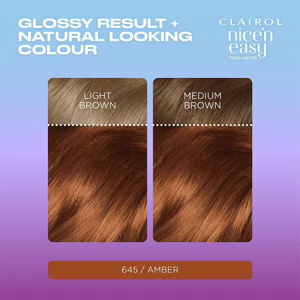 Clairol Nice'n Easy 645/92 Amber Semi-Permanent Hair Dye - British product