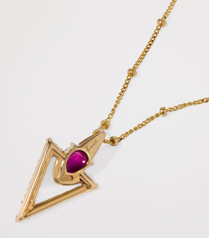 Annoushka Arrow necklace yellow gold diamond rhodolite 45cm - British product