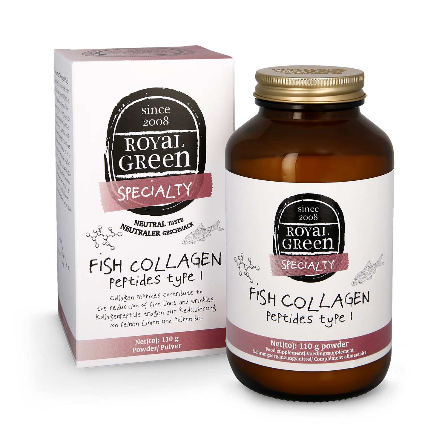 Royal Green Fish Collagen Peptides 110g (British brand)
