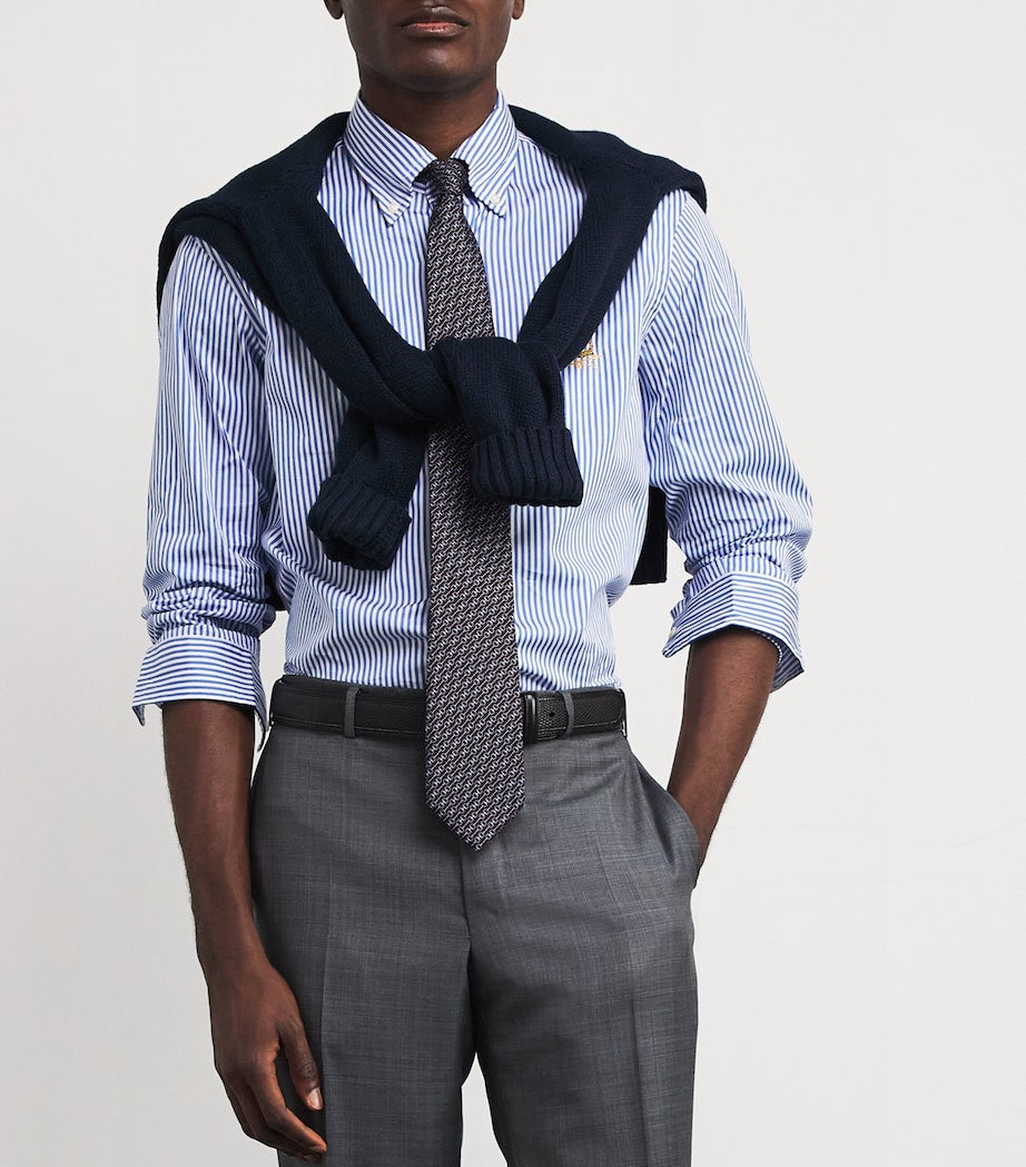 Harrods silk snaffle print tie 8cm width, UK version