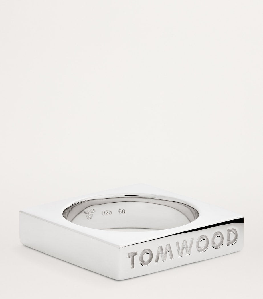 Tom Wood sterling silver square ring - British product
