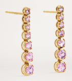 Jennifer Meyer yellow gold pink sapphire tennis stud earrings, UK version