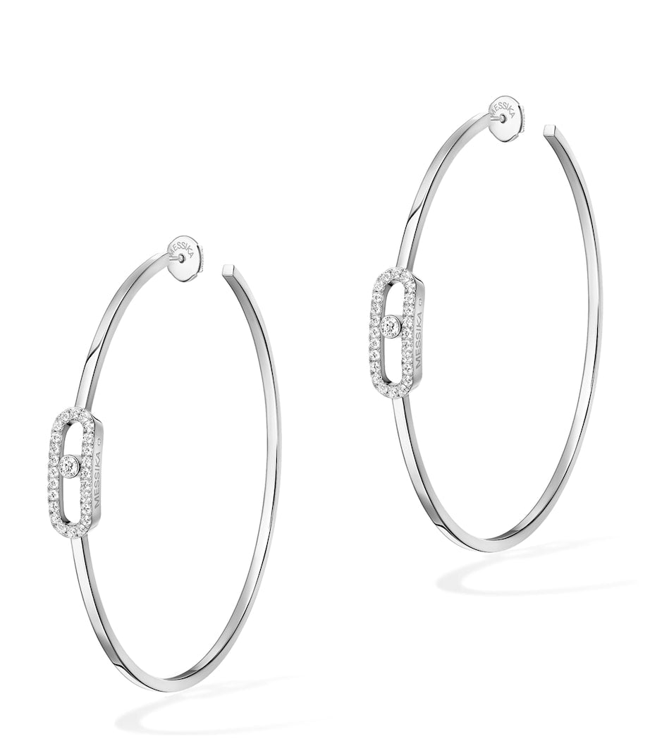 Messika white gold diamond hoop earrings 0.69ct, UK version