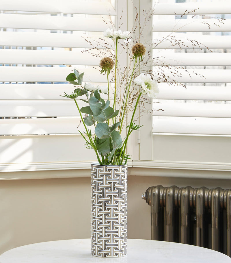 O.W.London Tall Bone China Maze Vase 22.5cm, imported from the UK