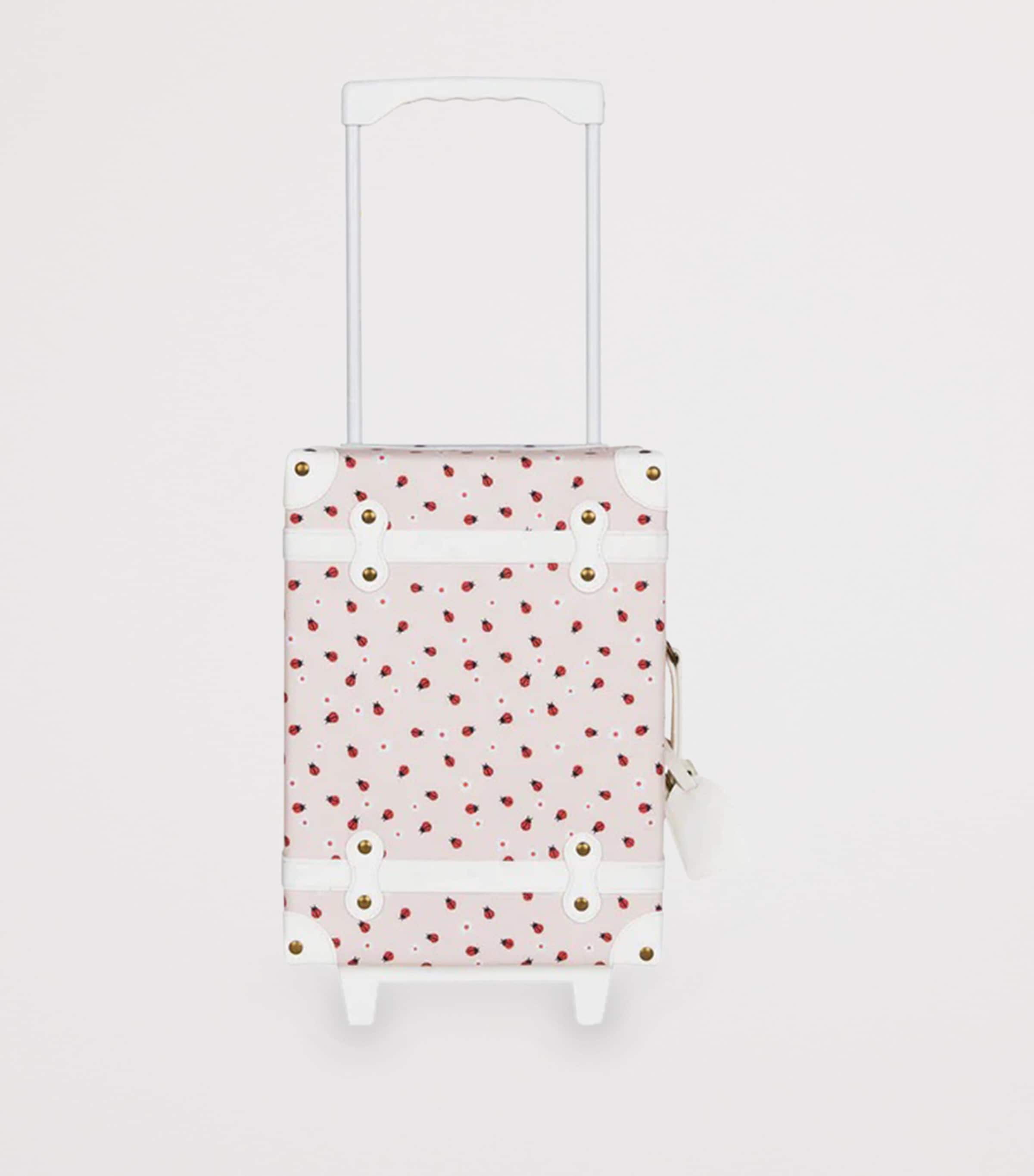Olli Ella ladybug print See-Ya suitcase, imported from the UK
