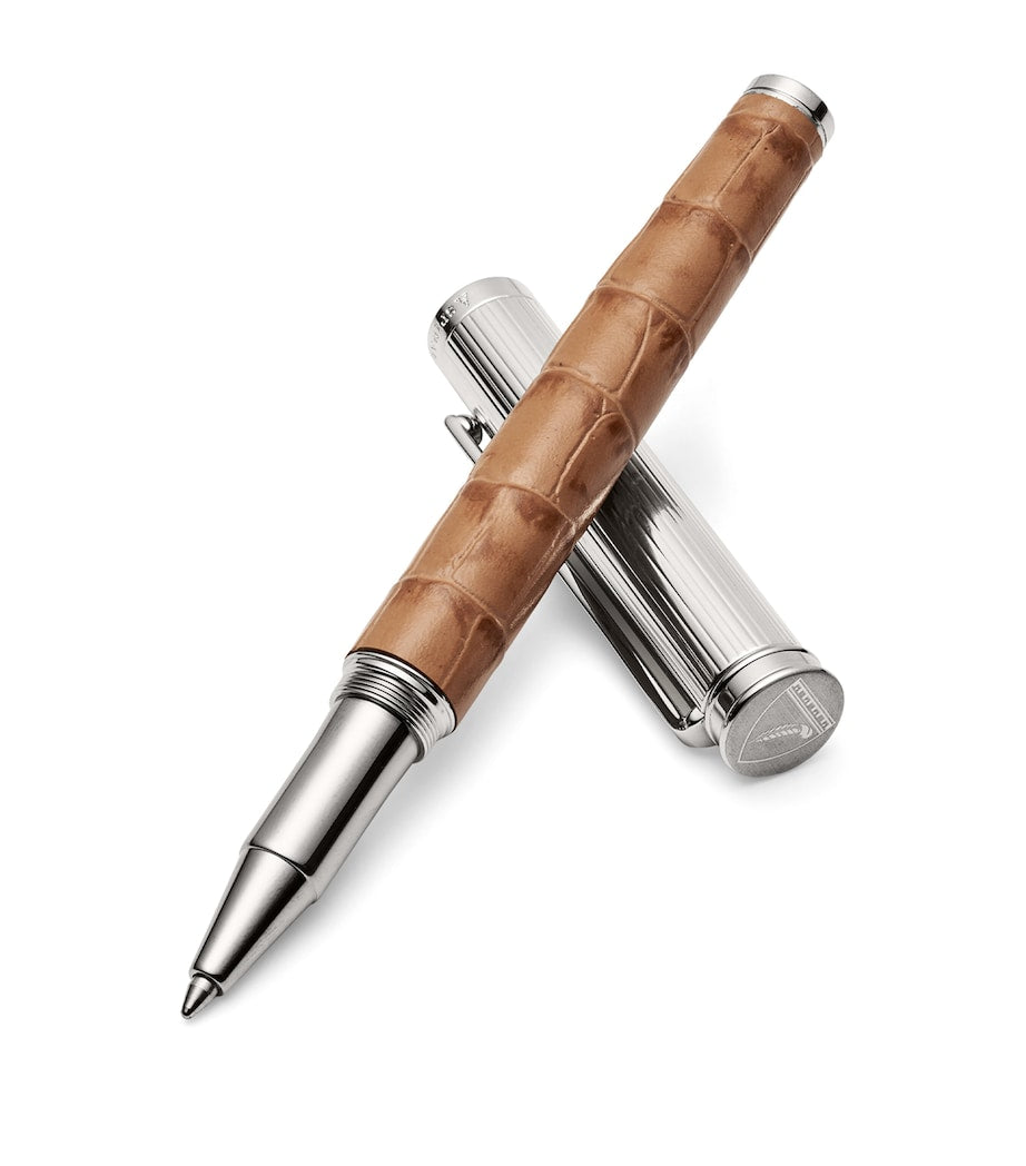 Aspinal Of London leather rollerball pen 13.5cm (British brand)