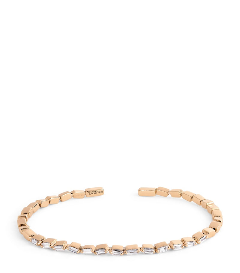 Suzanne Kalan rose gold diamond thin bangle, imported from the UK