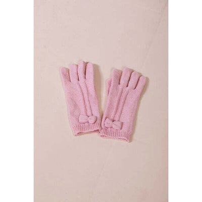 Superdrug SVNX Bow Knitted Gloves Pink One Size- Buy online at McGrocer