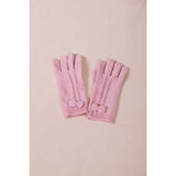 SVNX bow knitted gloves in pink one size - British product
