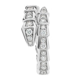Bvlgari white gold and pavé diamond snake-scale ring - British product