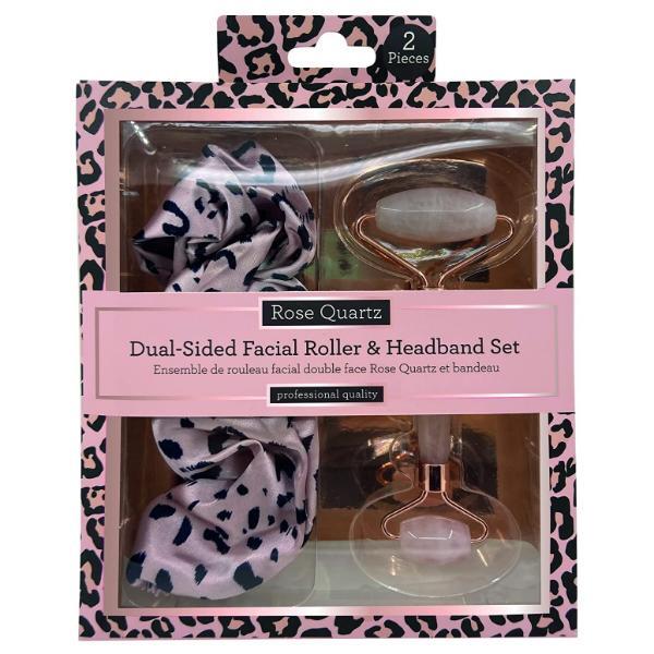 Danielle Creations rose quartz roller and satin headband, UK version
