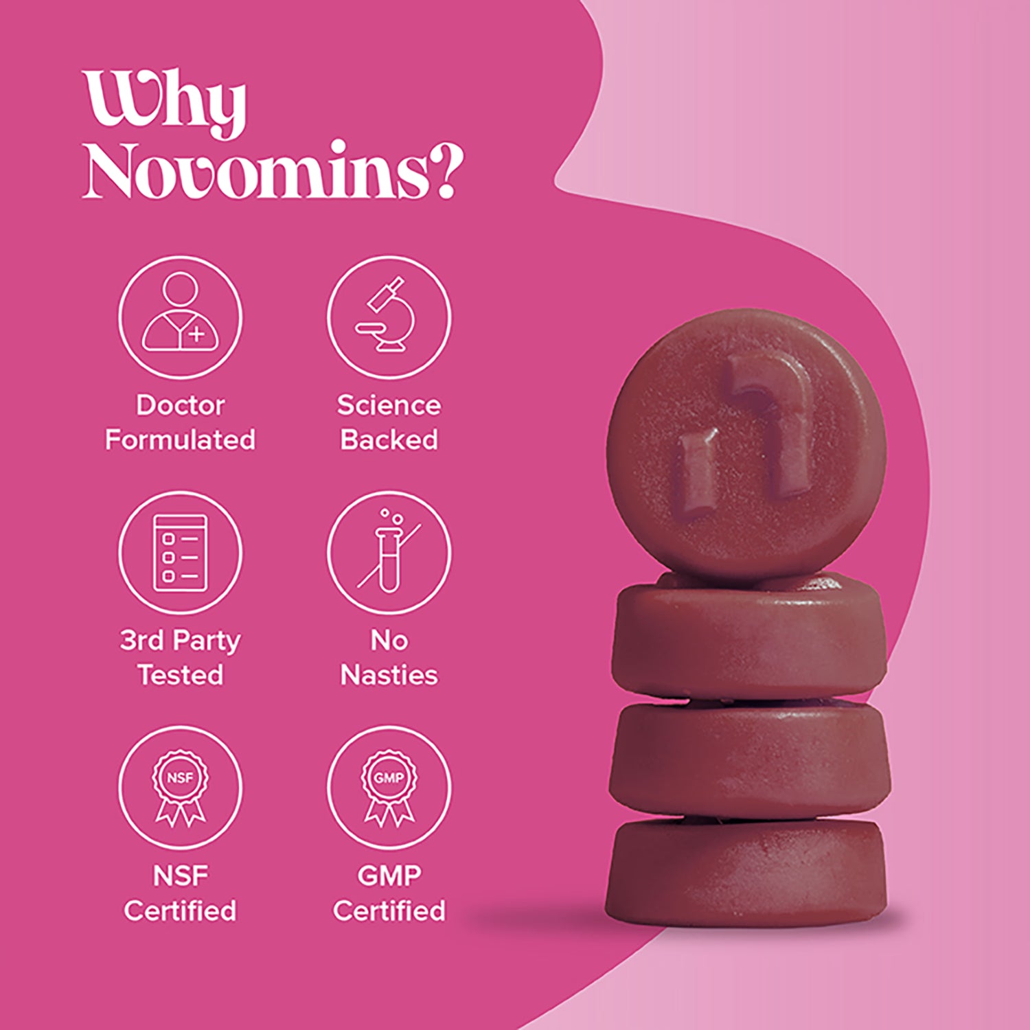 Novomins women's multivitamin gummies blackberry 60, imported from the UK