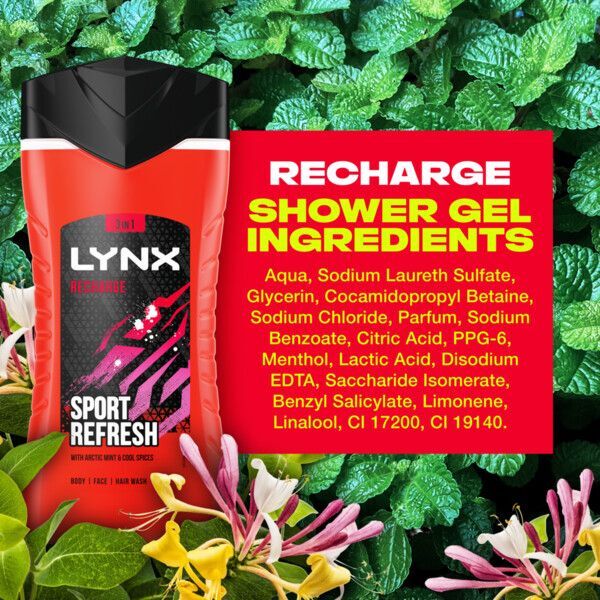 Lynx Sport Fresh Recharge Shower Gel 225ml